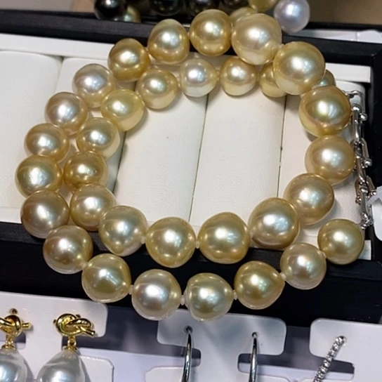 银S925镶嵌海水珍珠颈饰11.2-14.3