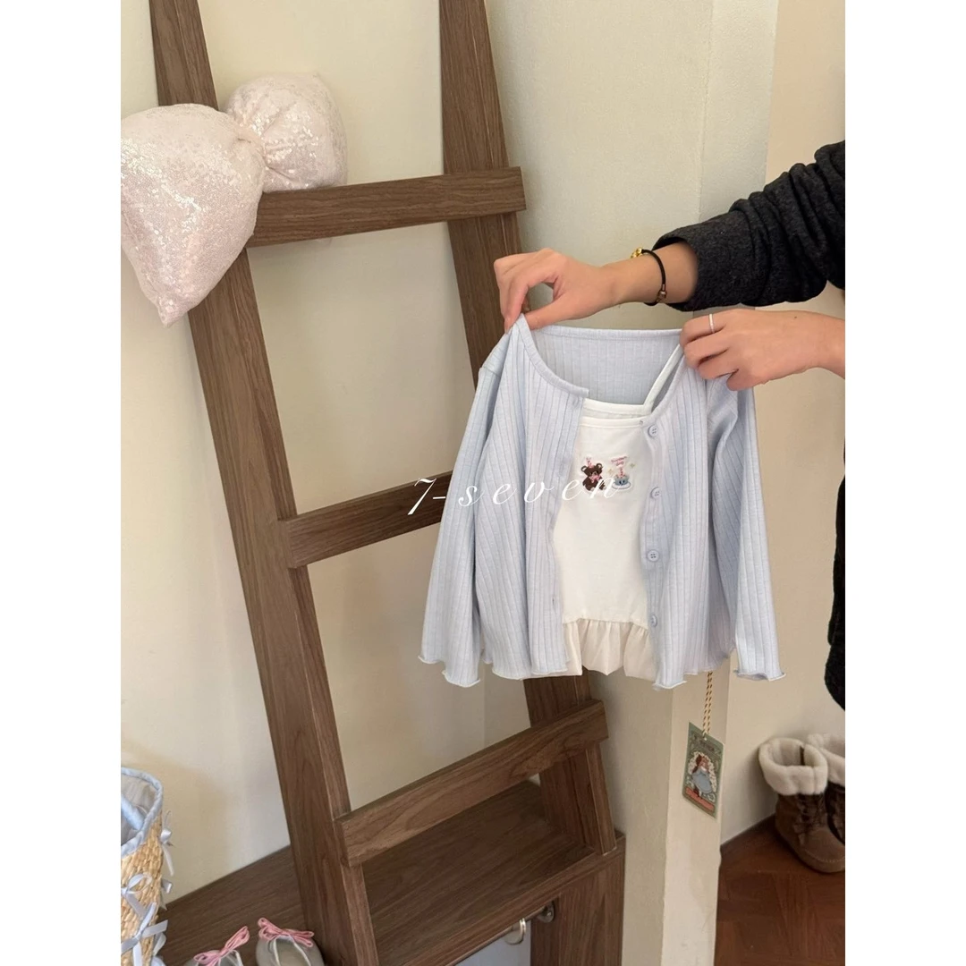 7Seven·25春~韩版卡通上衣两件套8756（汉服套装）
