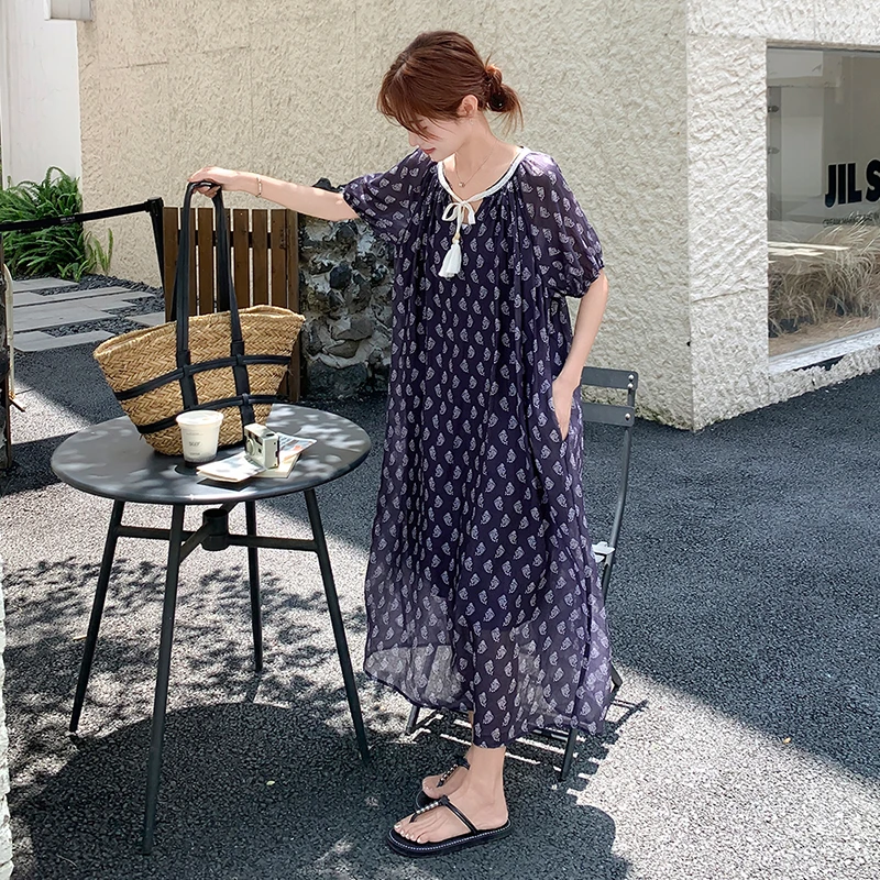 2025夏季新款韩版时尚气质百搭显瘦碎花连衣裙高级穿搭漂亮上衣潮