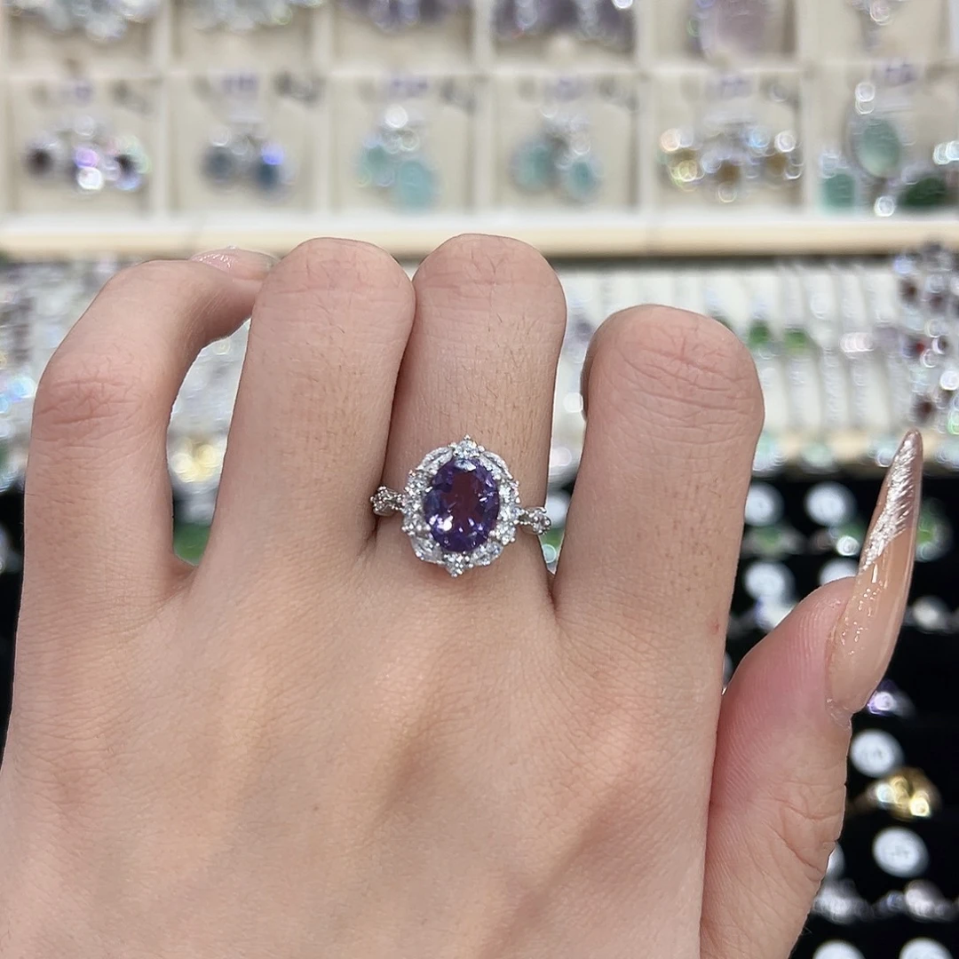 银S925镶嵌戒指紫晶