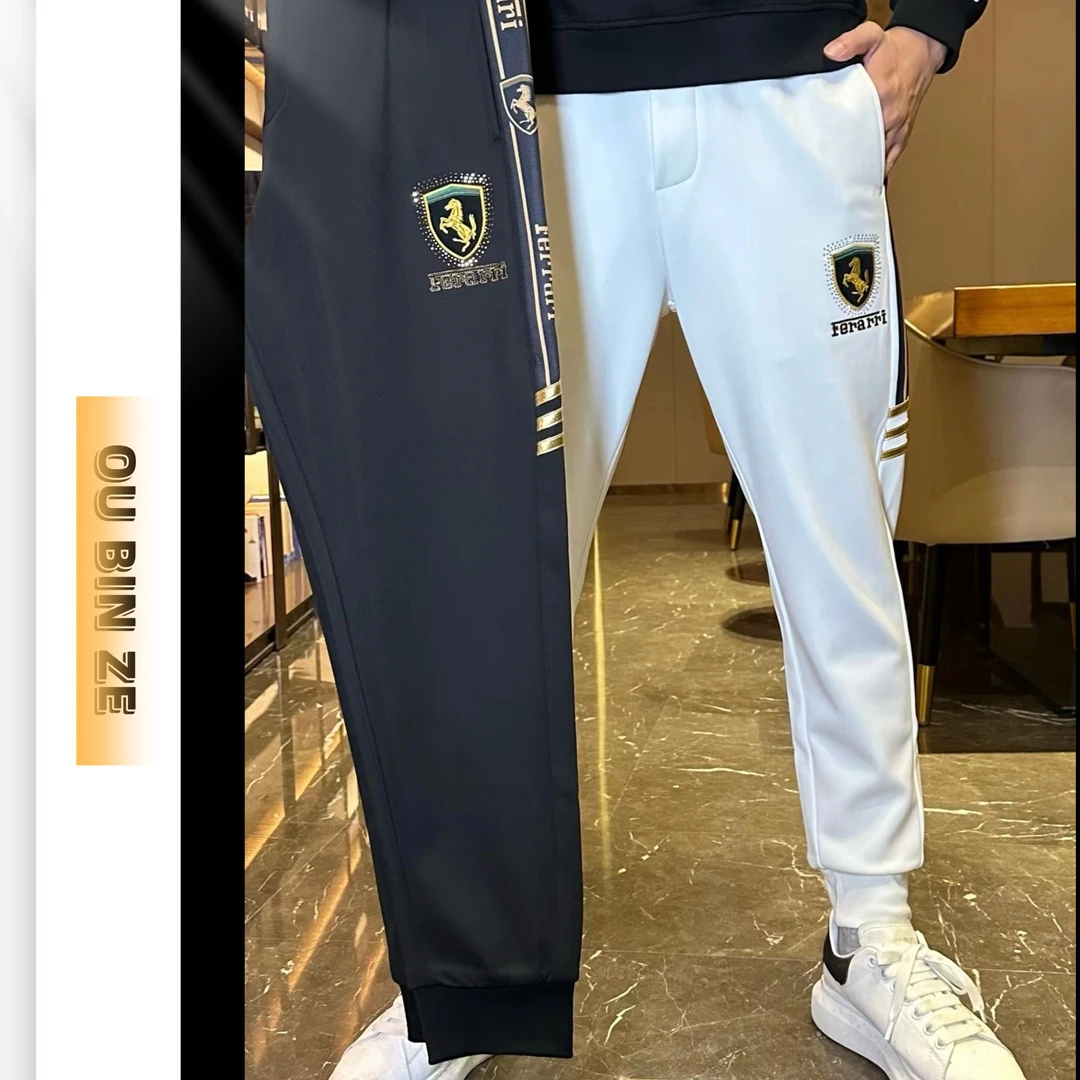 欧彬泽【】2024时尚男装夏季织带时尚休闲运动裤8809