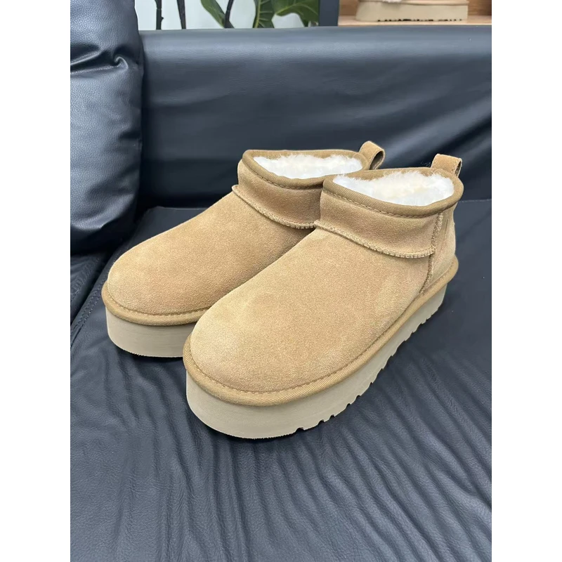 2025新款雪地靴厚底3公分周冬雨同款款真皮时尚