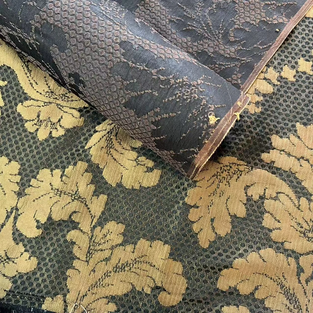 【楚娇】 金厥叶宋锦香云纱 蚕丝