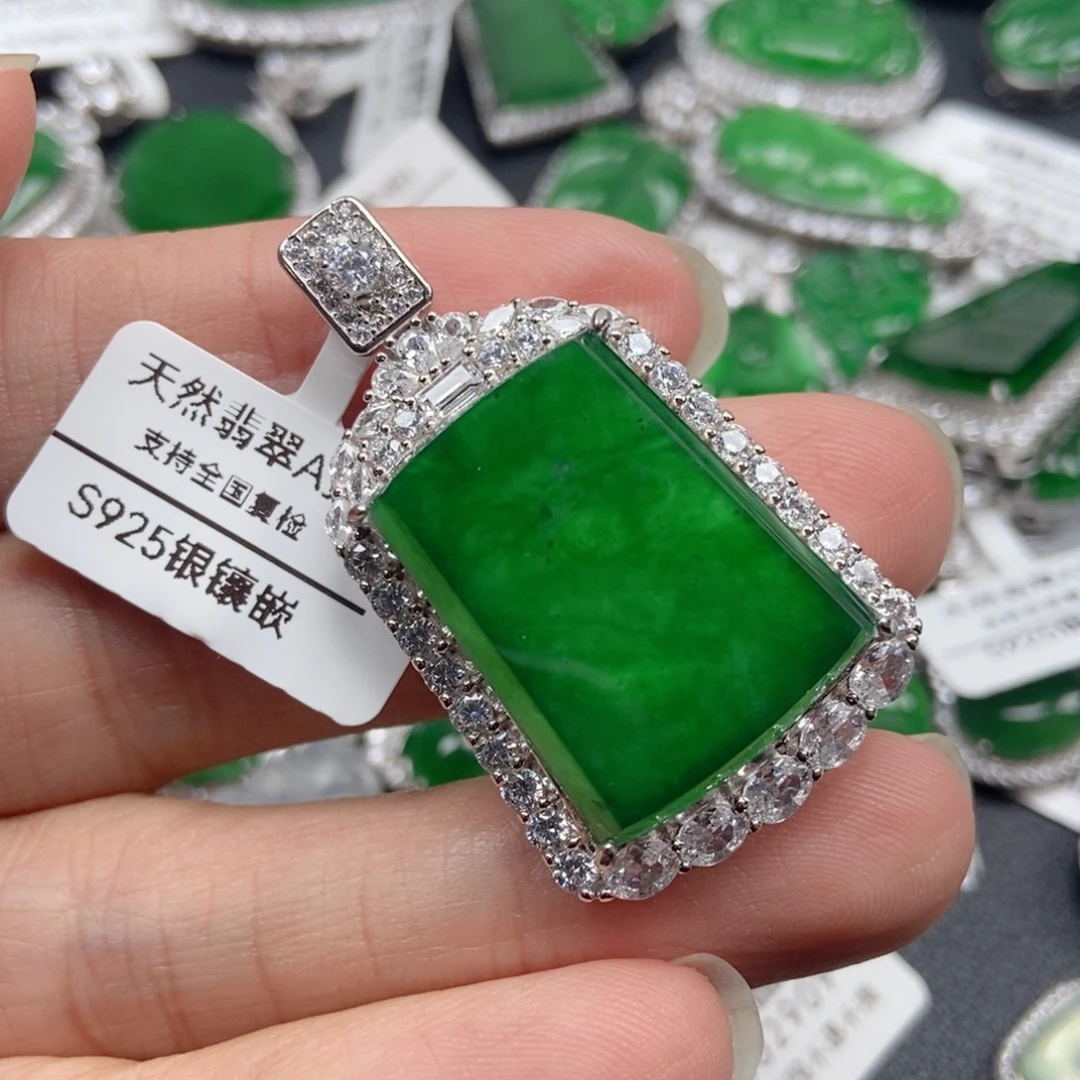 翡翠银S925镶嵌颈饰