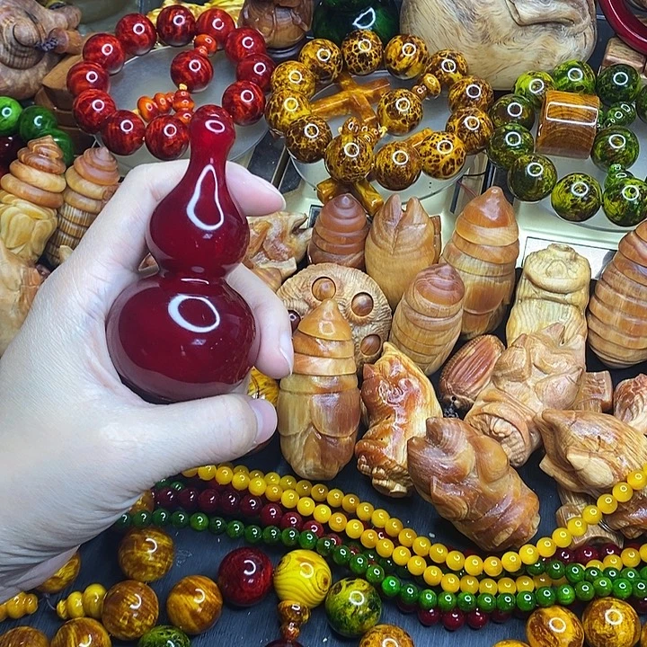 松木琥珀木文玩手串