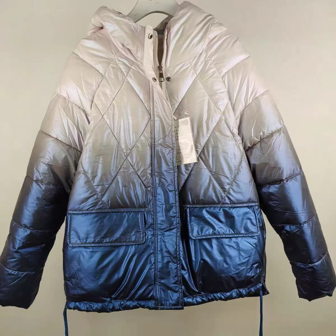 新款潮流男女同款外套冬季加厚棉衣青韩版宽松码渐变色棉服 8803