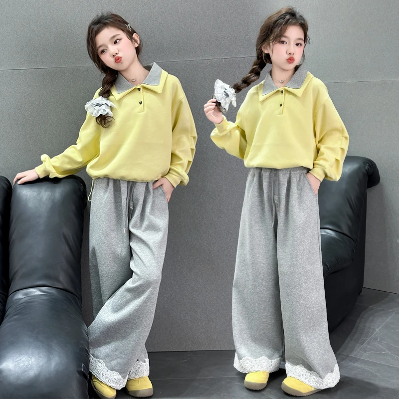 女童春季套装2025新款女大童休闲卫衣运动裤儿童春秋装上衣两件套