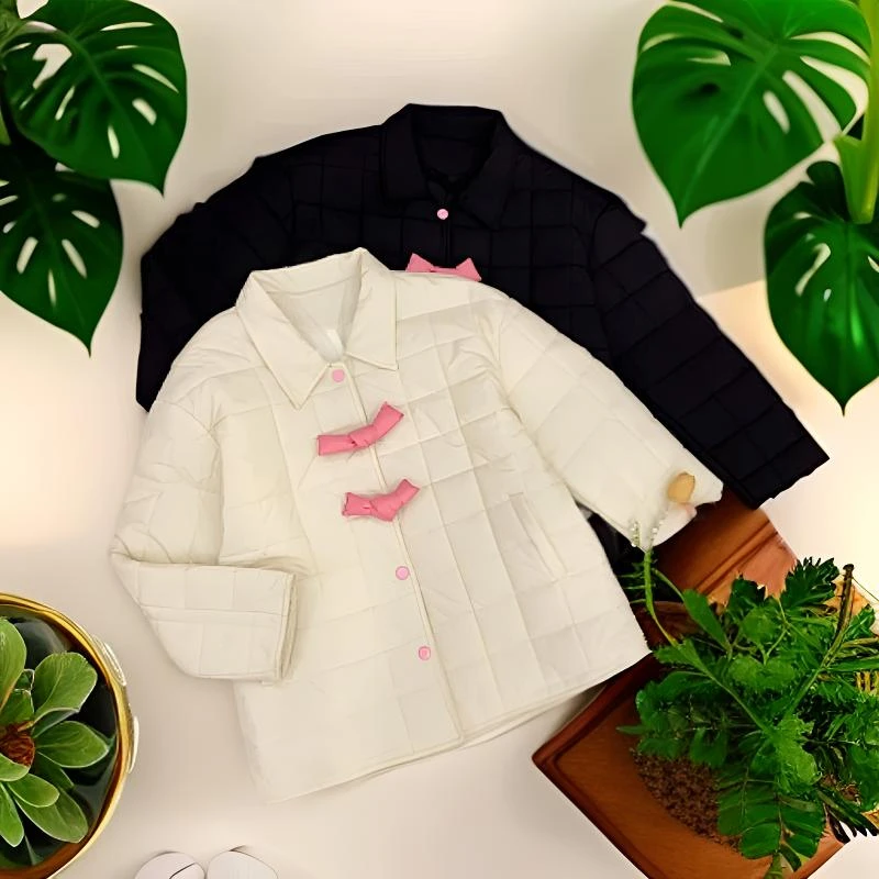 180-220斤 韩版甜美正肩翻领轻质棉服