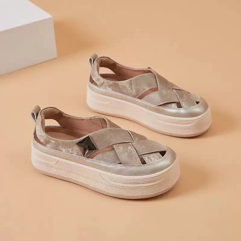 黛柯wei 家   厚底~镂空气质板鞋~D8189~