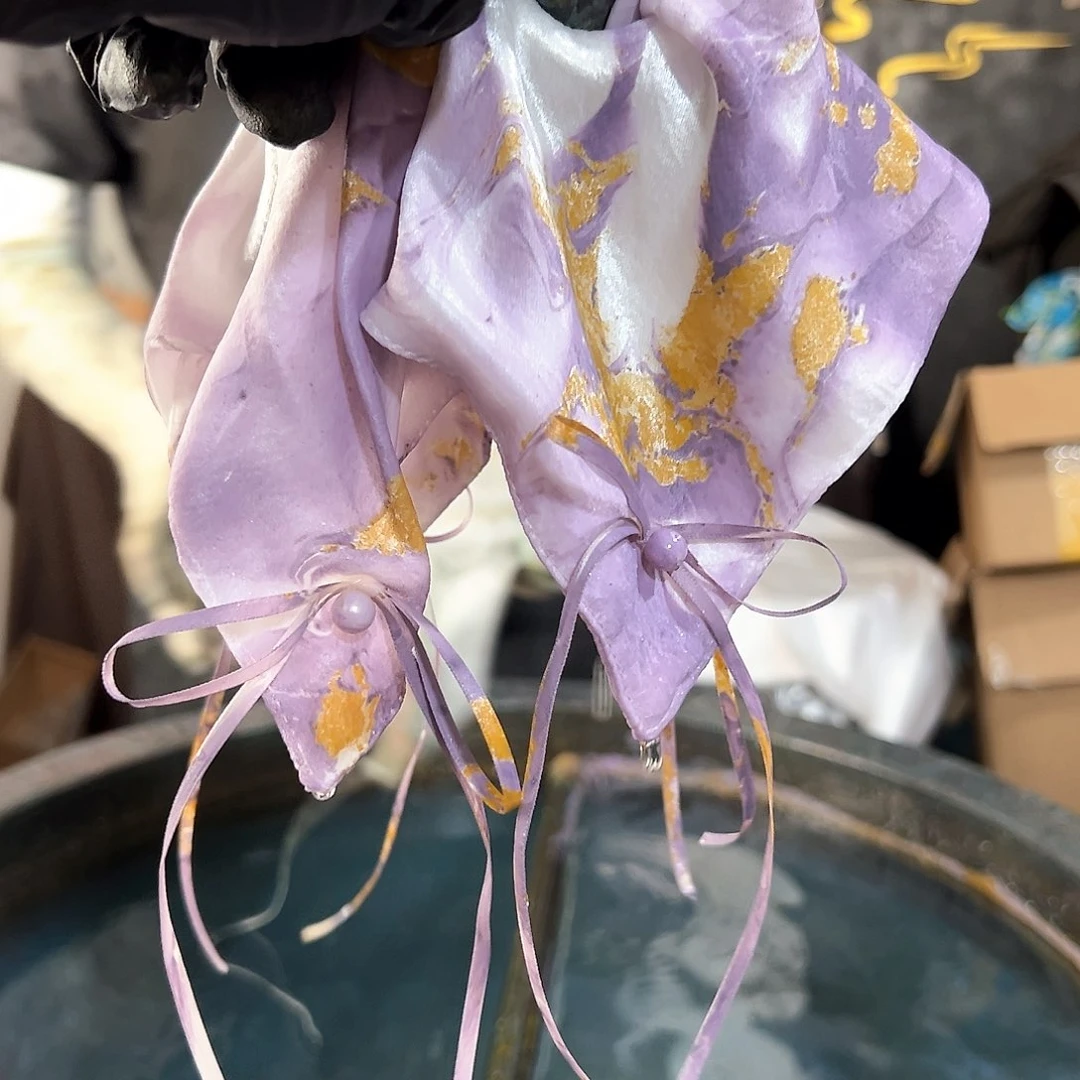 198新款方巾发圈紫金