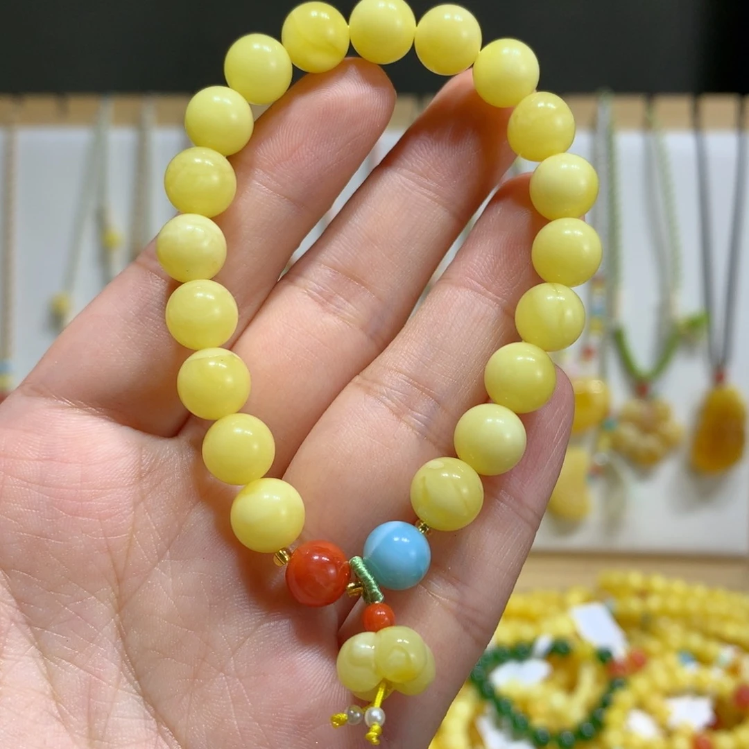 未镶嵌琥珀手链8.7m m