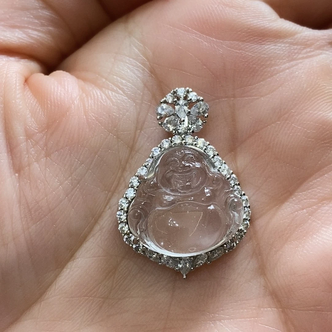 石英质玉银S925镶嵌颈饰