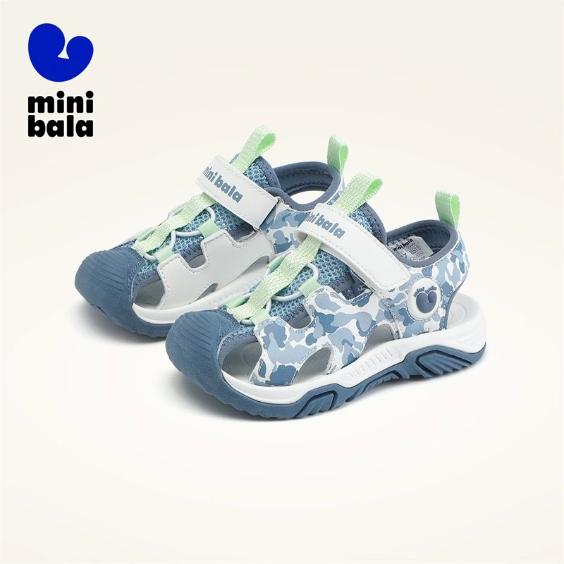 迷你巴拉夏季儿童鞋子1-3岁软底运动防滑鞋子宝宝凉鞋童鞋包头