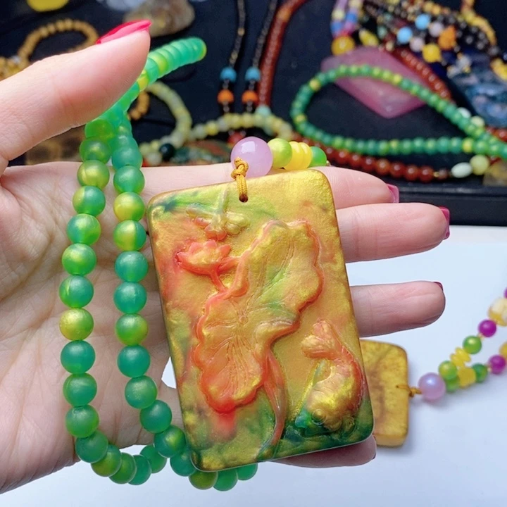 蜜蜡颈饰未镶嵌271套装