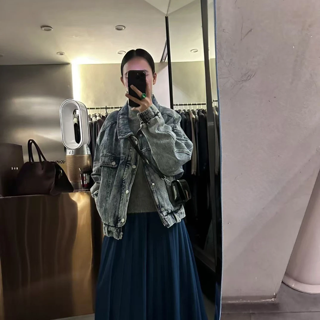 【BAI】牛仔外套女秋季新款设计感时尚百搭上衣03013