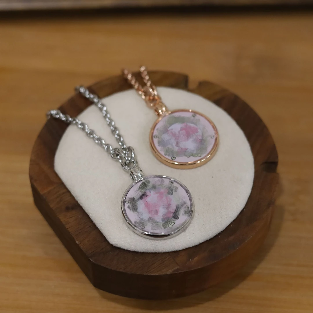 铜合金珐琅项链 气质轻奢时尚复古精致项链素款饰品百搭少女