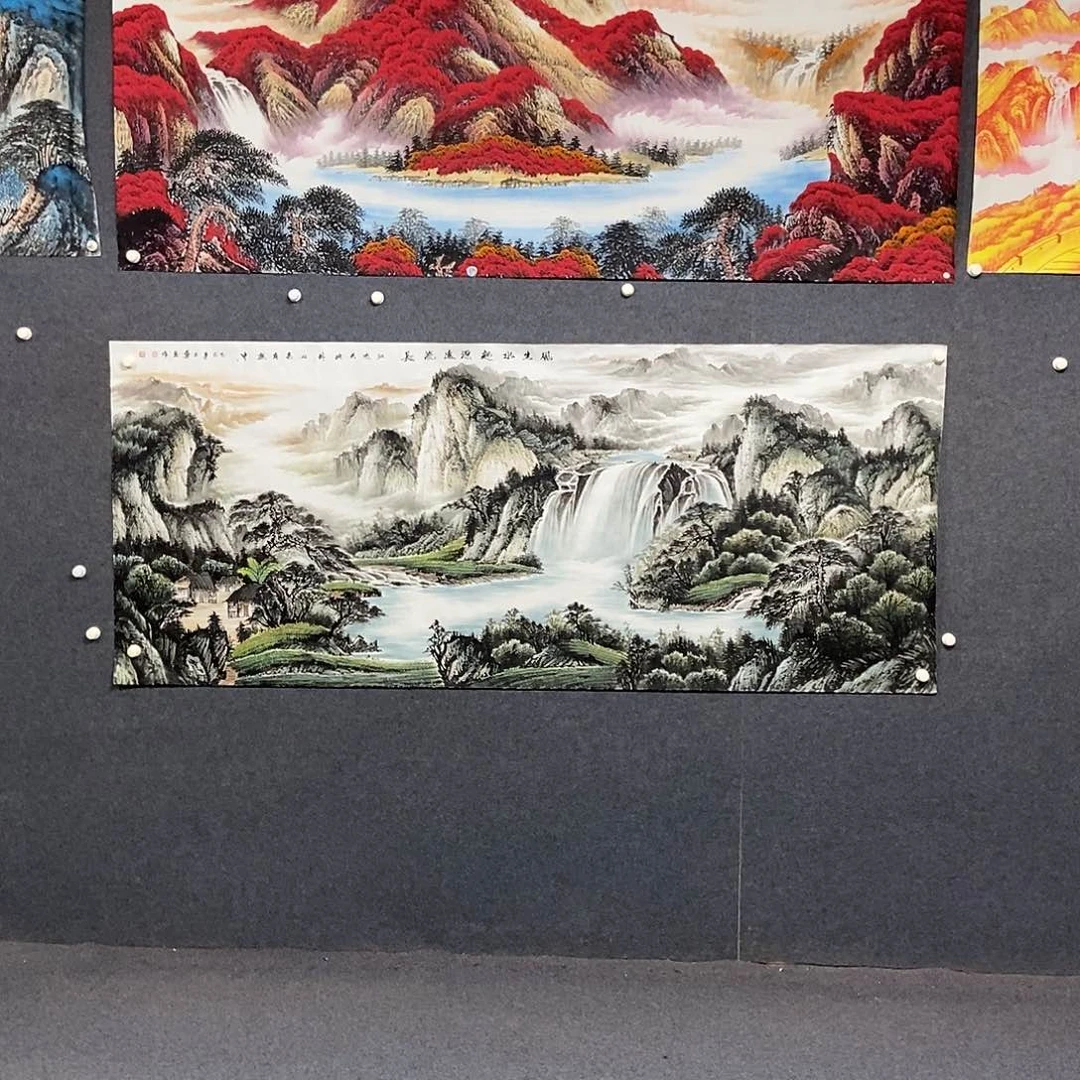 国画小八尺山水一副