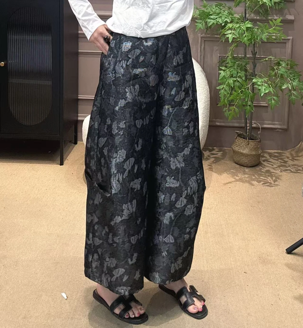 【元素家】“浮光”夏季新款新中式国风碎花时尚八分裤17700