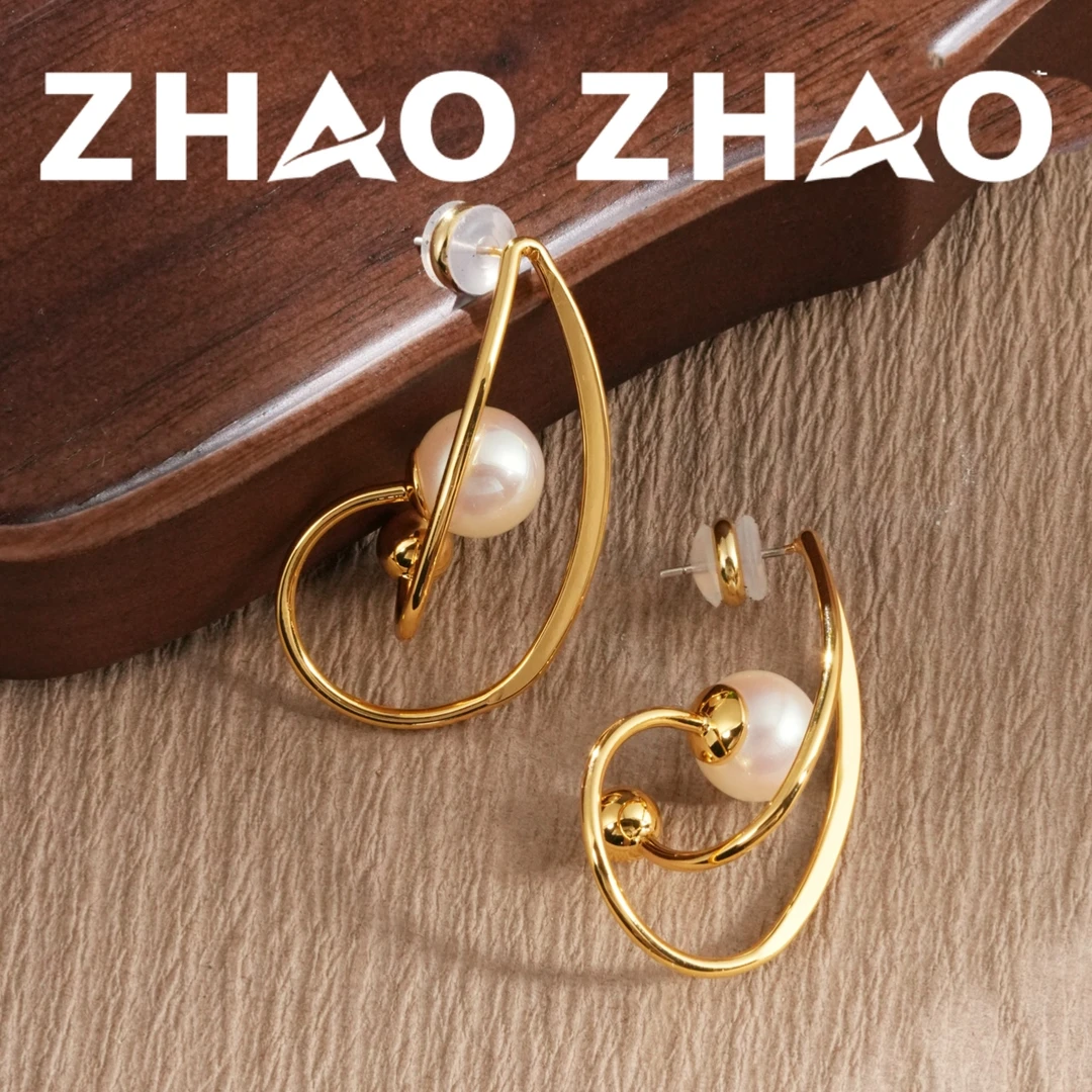 铜合金耳饰 「逃离银河」法式高级感极简质感集合缠绕耳饰