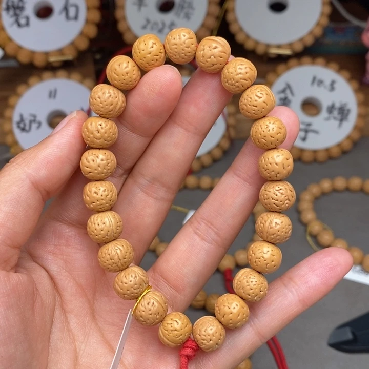 桃核手串来财特价抛光尺寸误差0.5Mm之间
