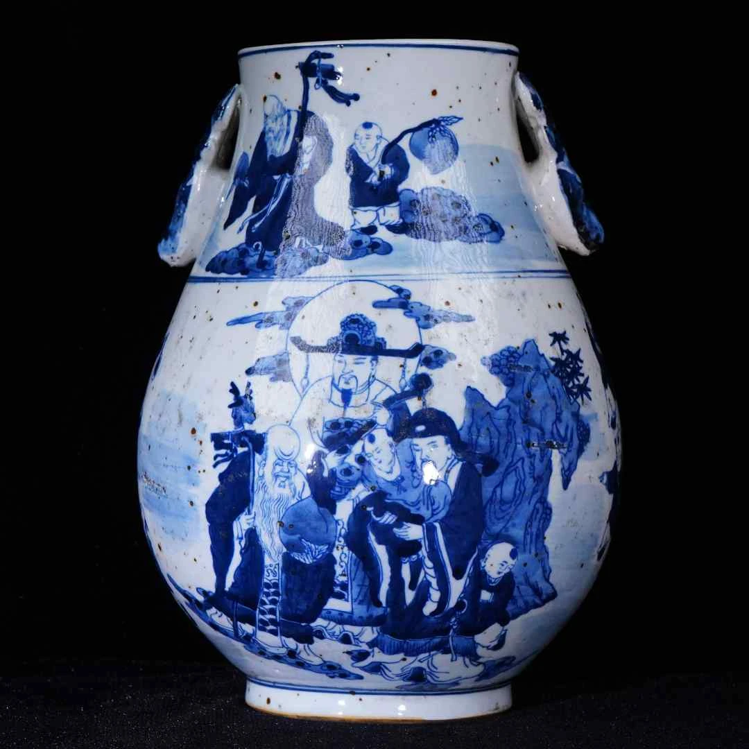 Lot3-Z青花鹿头双耳尊-光绪年制款高33厘米-GW12280008001044