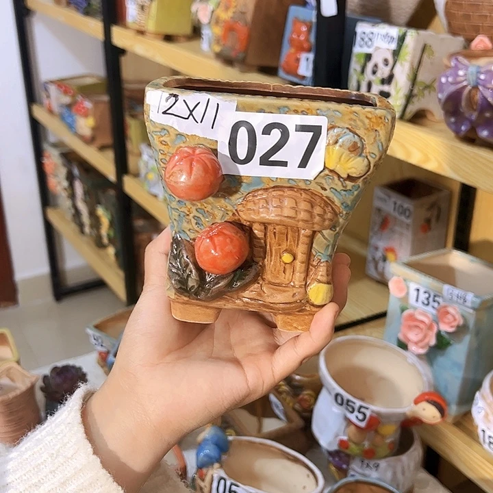 陶瓷多肉花盆满15包邮