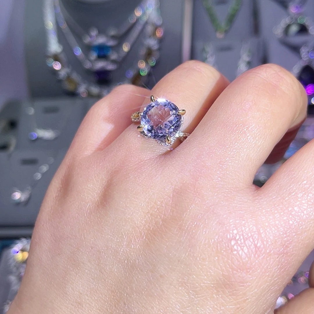 【闪购商品】水晶戒指银S925镶嵌C戒指