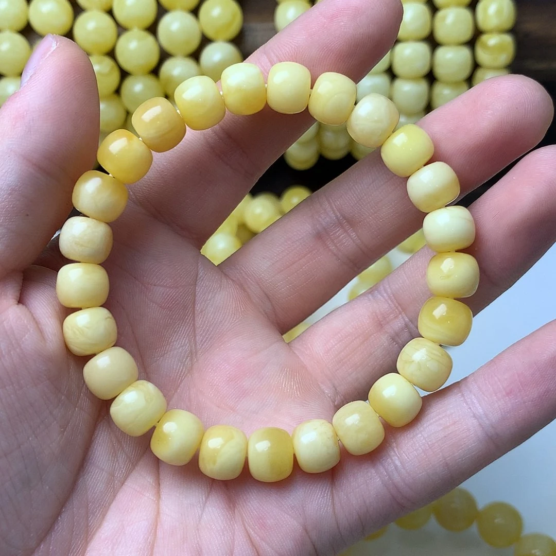 蜜蜡未镶嵌手链俄料精工满蜡老型