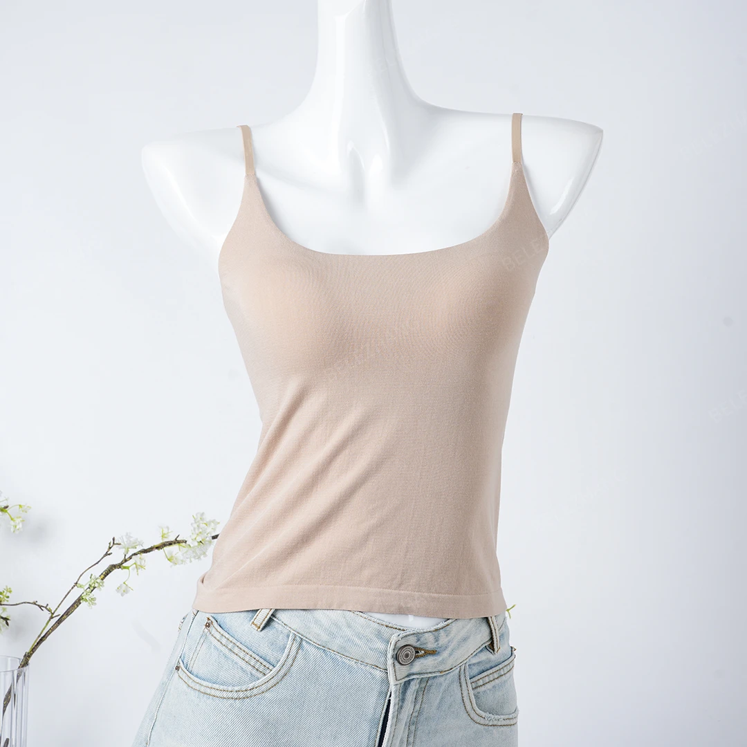 BELE ZHANG 【山茶花香氛粉底液】莫代尔冰丝无痕显瘦吊带背心-3599