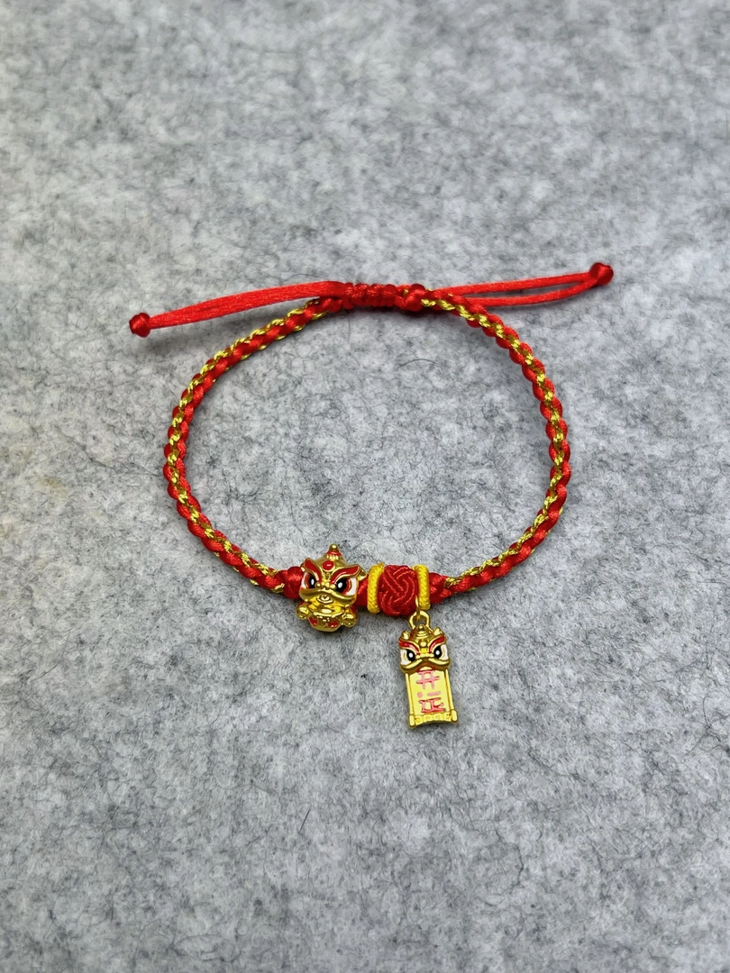 黄金足金999醒狮提溜手绳【中秋国庆礼物】