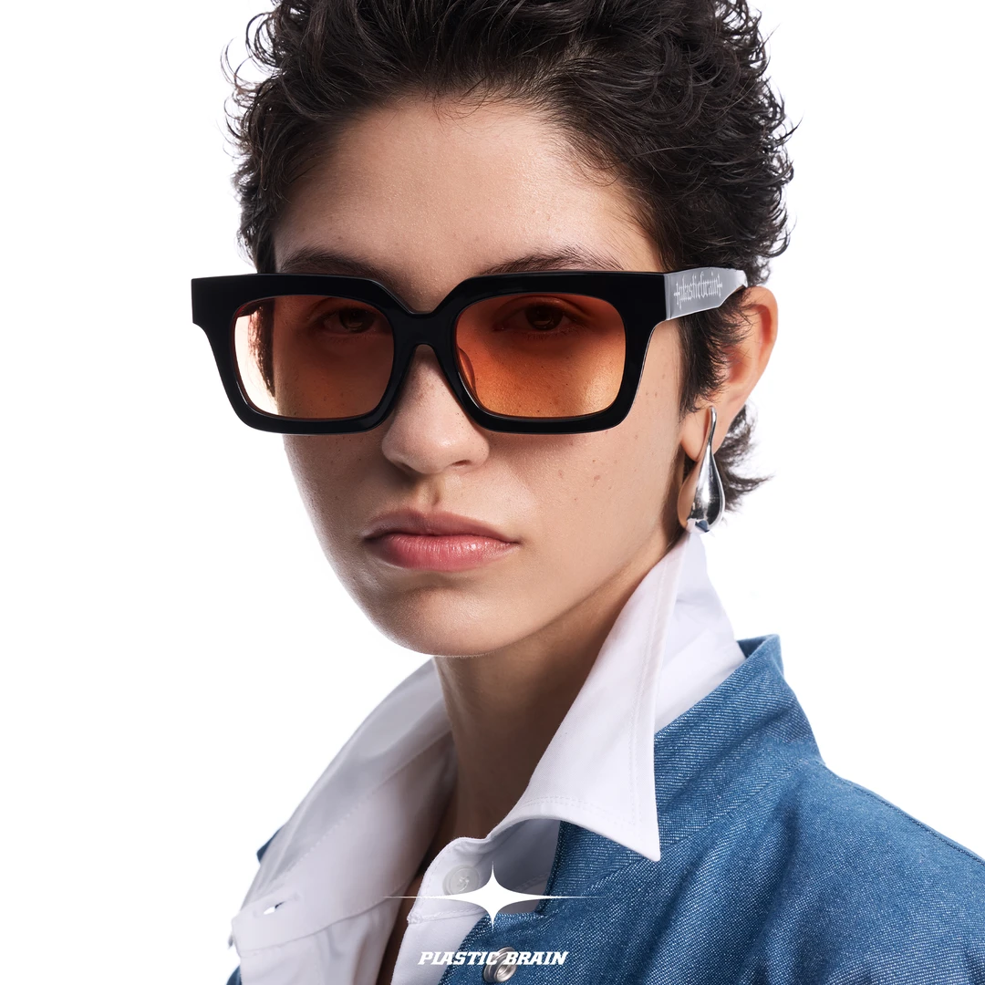 【卓沅同款】PLASTIC BRAIN显脸小大方框墨镜男女高级感太阳眼镜