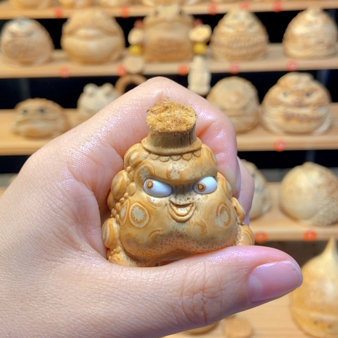 可爱洋葱头金蟾手把件