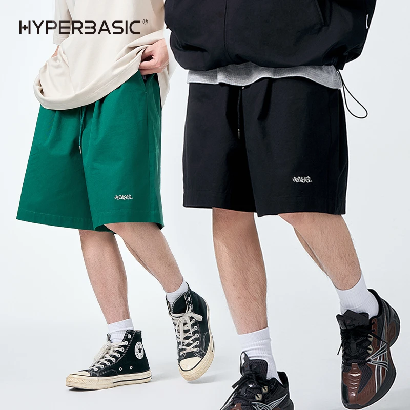 hyperBasic短裤夏季宽松纯色五分裤男直筒中裤