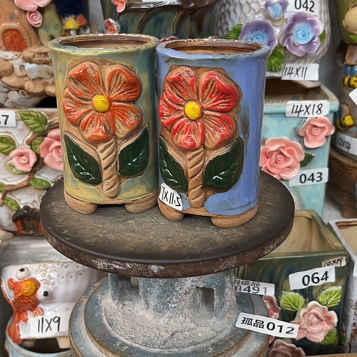 紫砂花盆粗陶材质多肉花盆