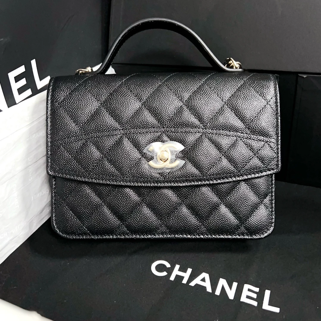 99新 Chanel/香奈儿 25C三合一 黑金荔枝皮 2E34