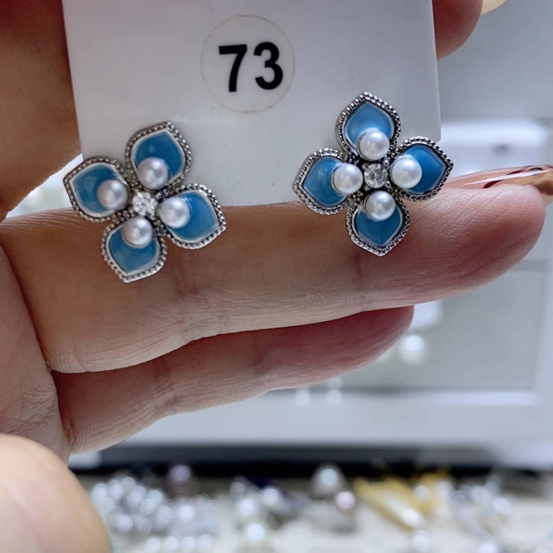 耳饰淡水珍珠银S925镶嵌