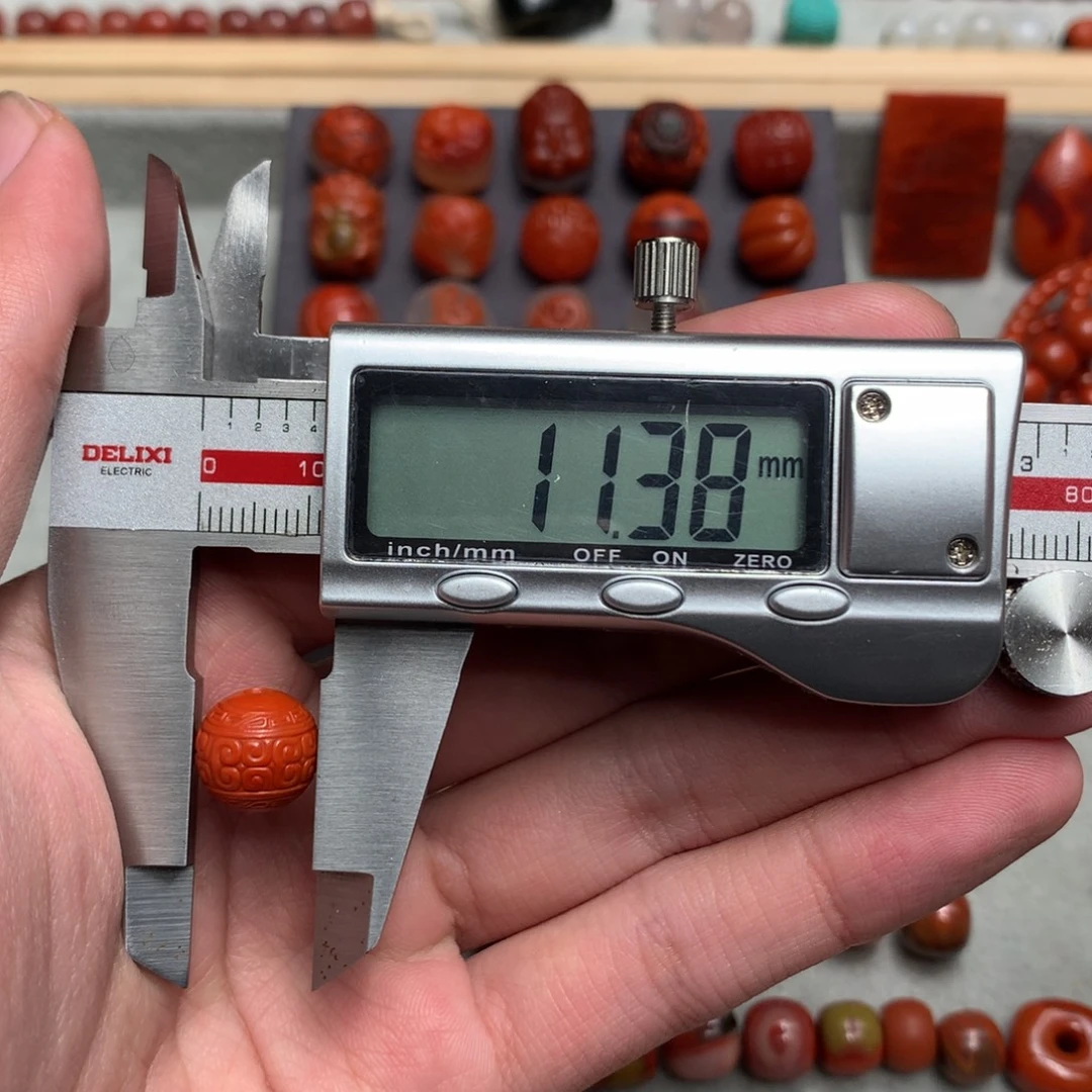 南红玛瑙未镶嵌回纹圆珠