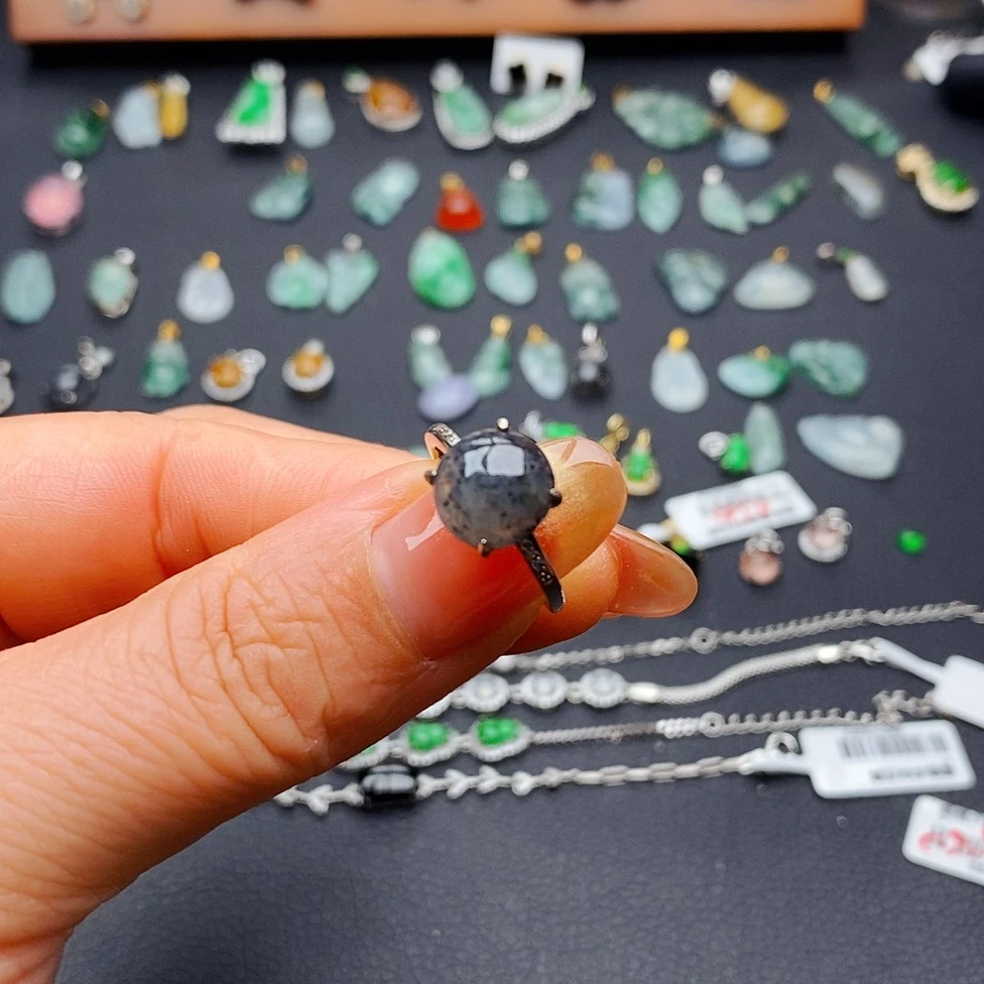 银S925镶嵌戒指翡翠