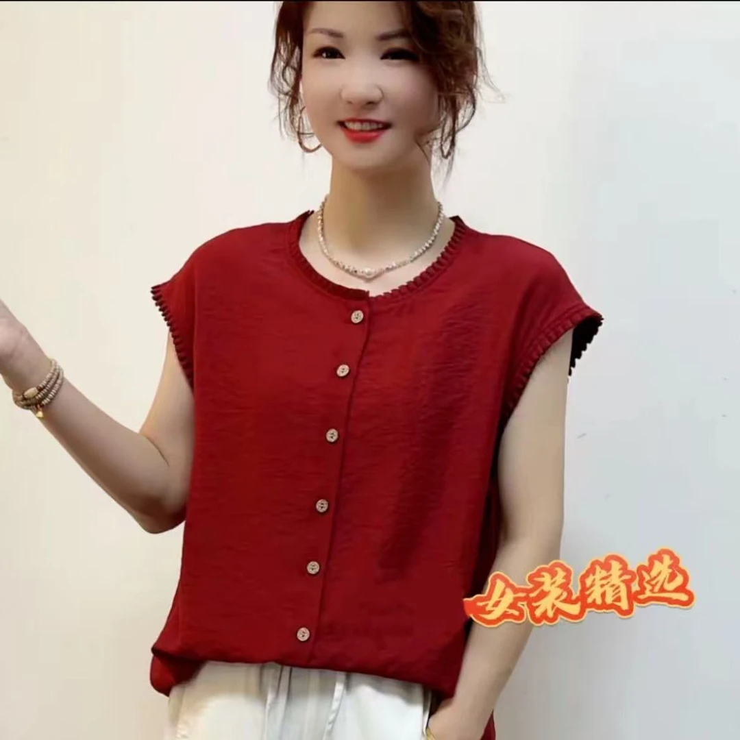 2025女士新款花边领气质时尚短袖洋气百搭小衫显瘦洋气上衣5