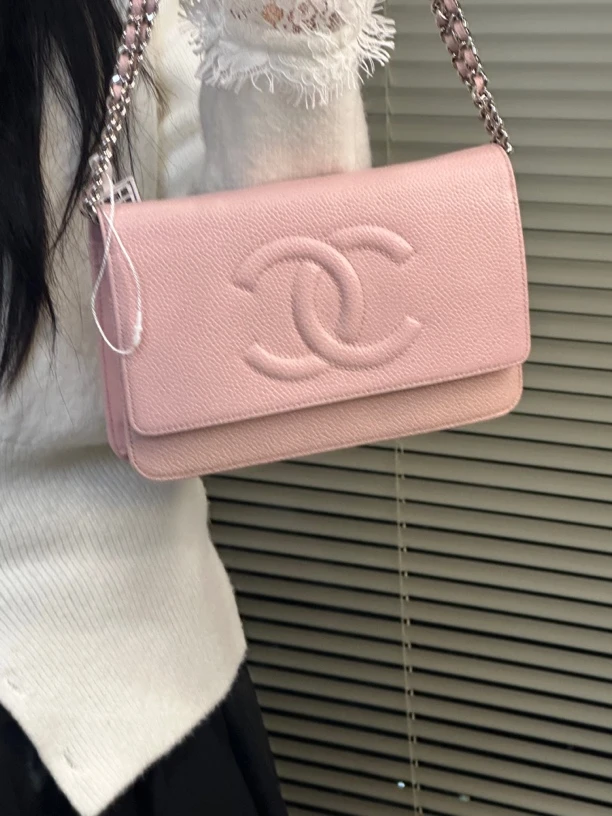 95新 Chanel/香奈儿 粉色链条包时尚百搭斜挎包潮流设计