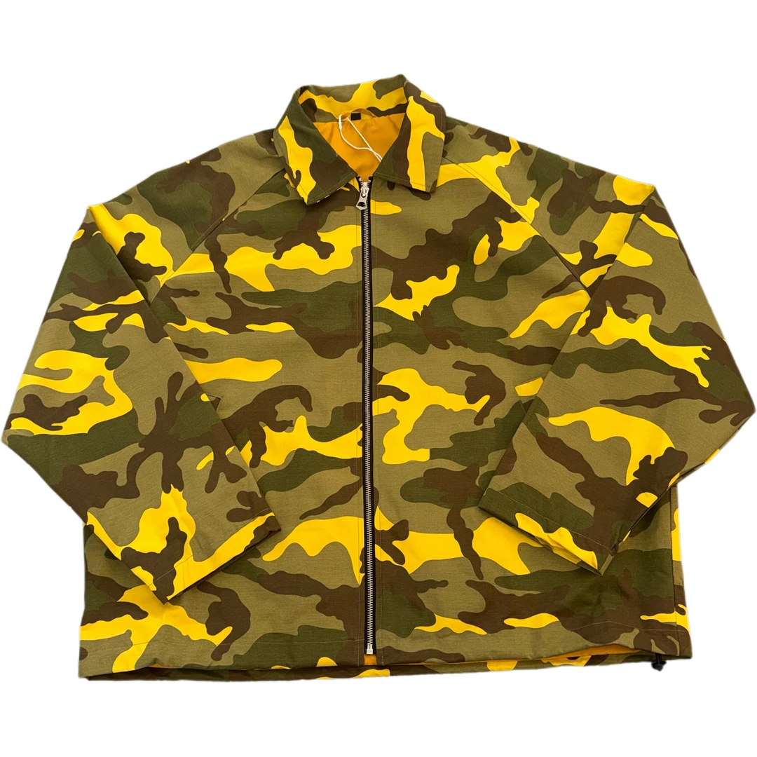 迷彩翻领溜肩大胸围纯棉工装夹克053