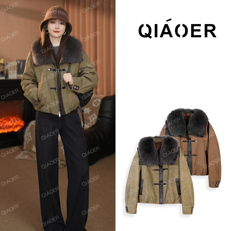 乔儿定制【皮草羽绒】90白鸭绒真皮草新款羽绒服毛领可拆卸