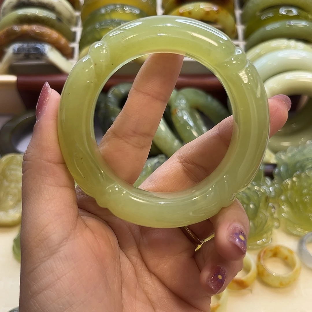 蛇纹石玉未镶嵌手镯15号54.4