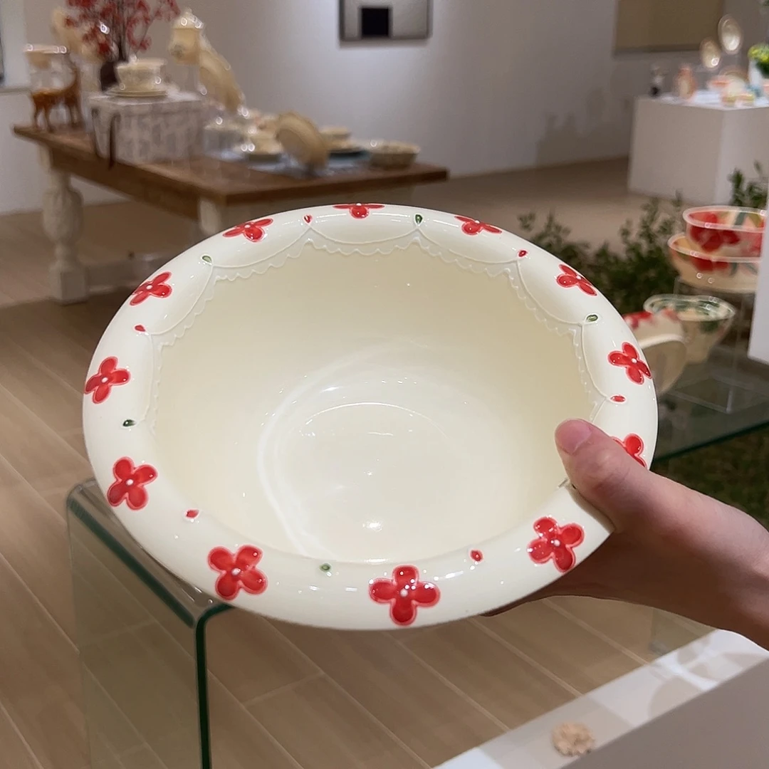 瓷8.8寸大汤碗花瓣