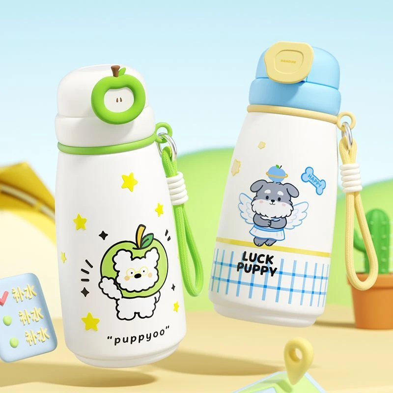 保温杯高颜值水壶大容量便携吸管儿童学生316杯子不锈钢水杯