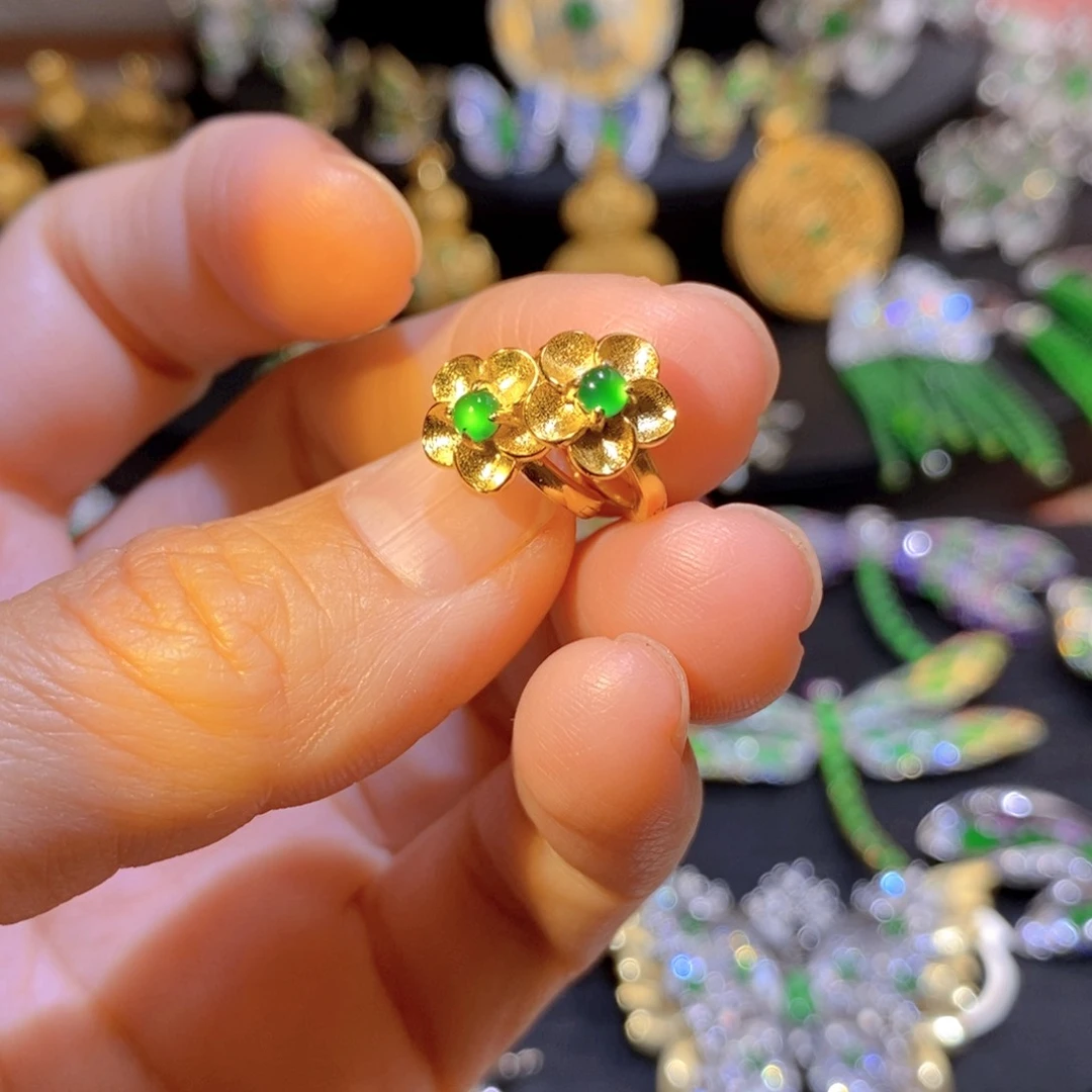 吊坠(不含链)银S925镶嵌翡翠