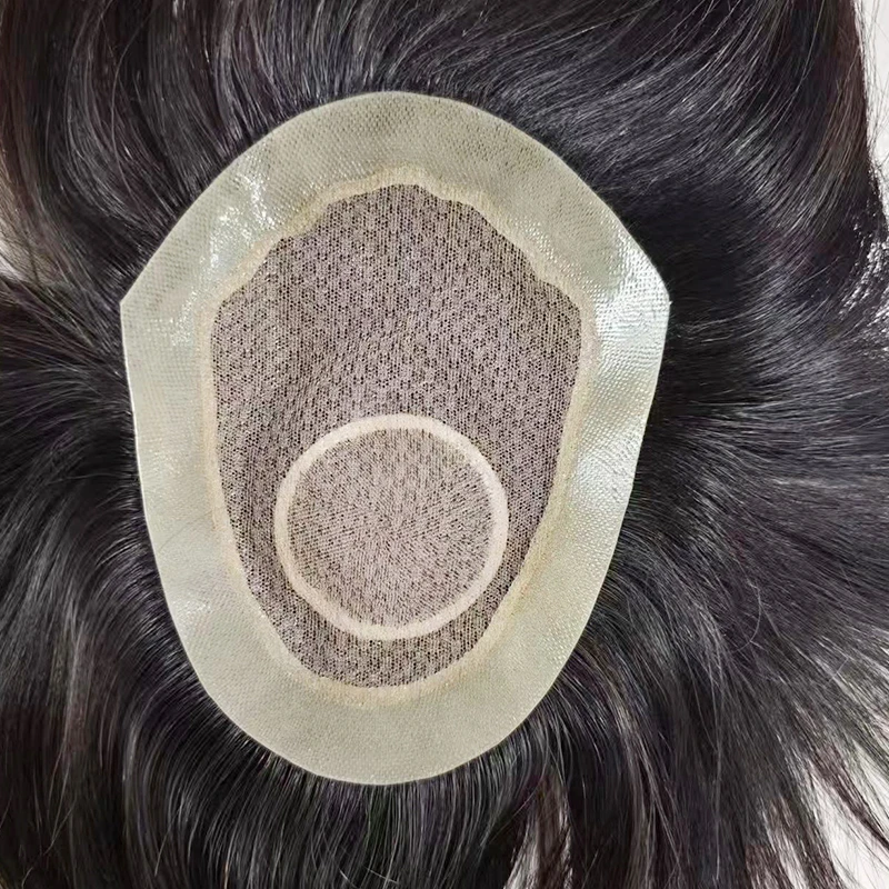 一周皮递旋自然色男士全真发递针短发超薄透气隐形无痕补发片