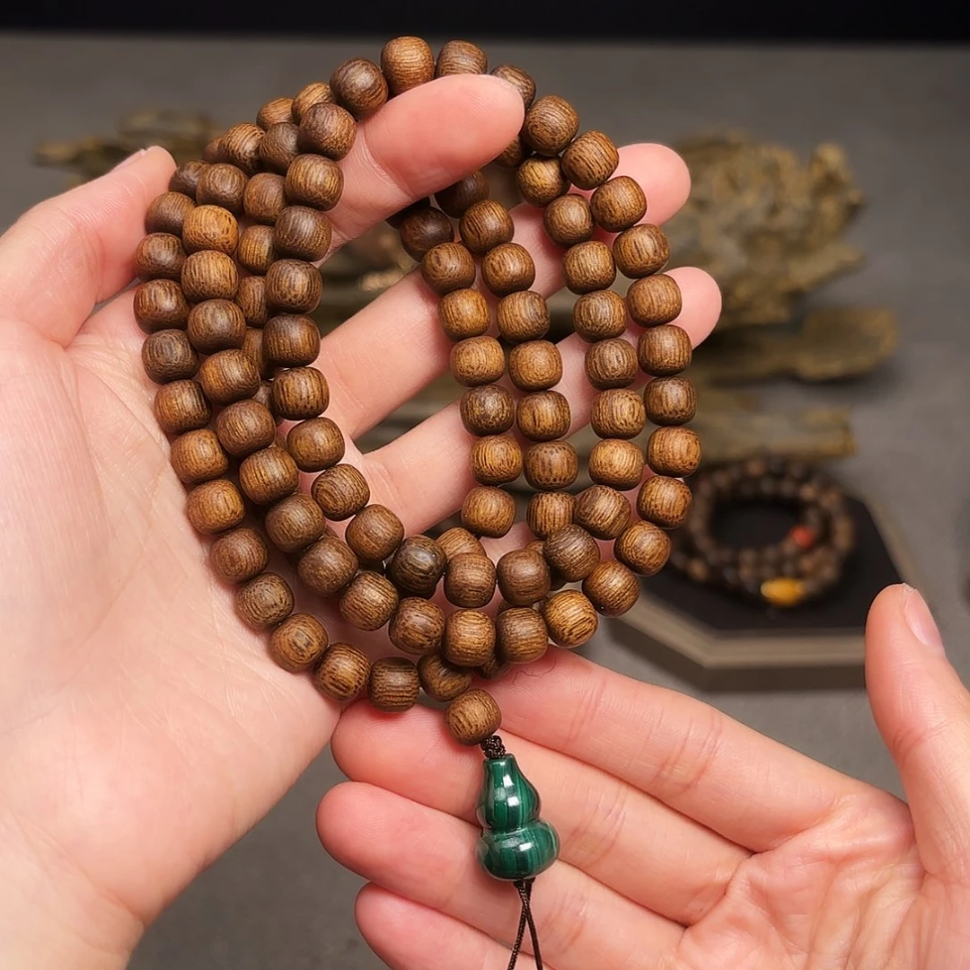 沉香手串越南芽庄白棋楠熟结黄油0.7×0.8×108