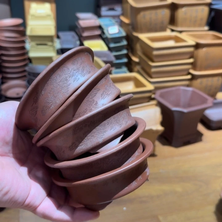 龍***二紫砂花盆原矿紫泥