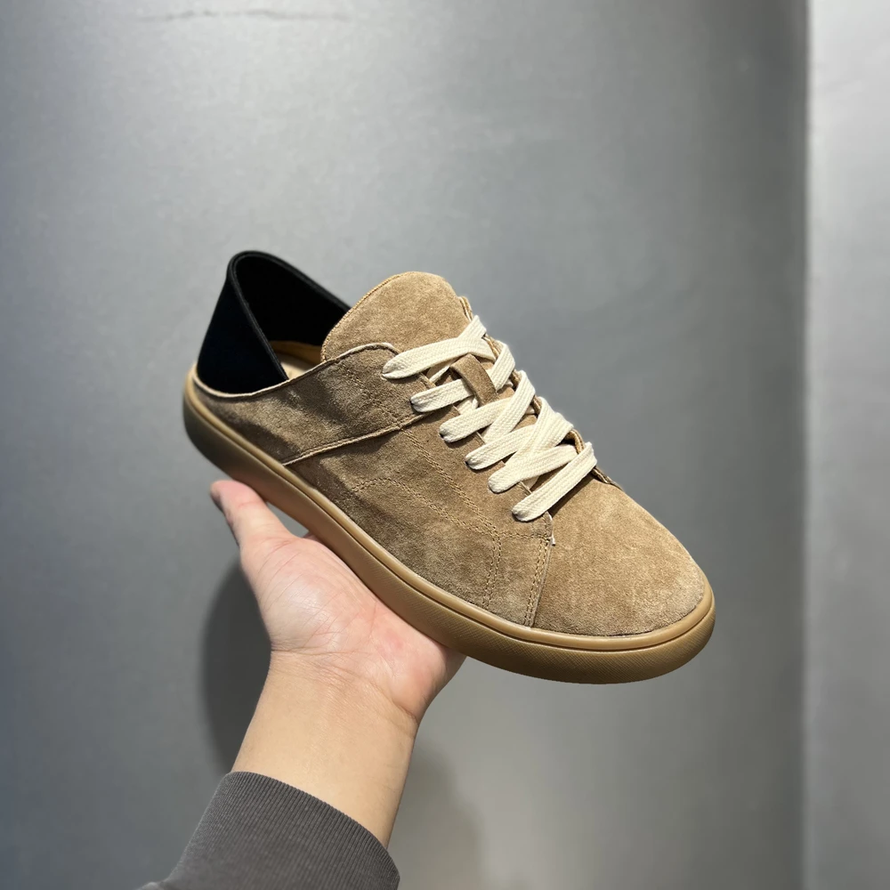 真皮翻毛皮拖踩跟两穿板鞋2025新款时尚百搭软底舒适男潮流休闲鞋